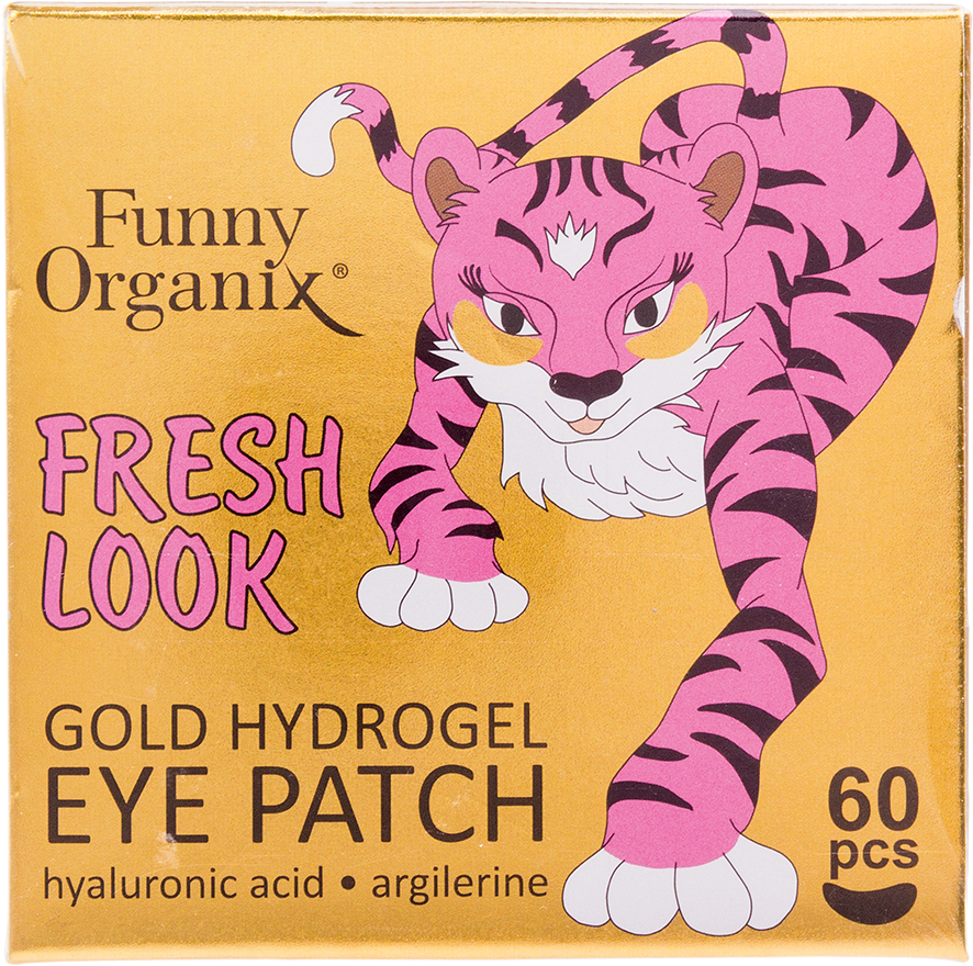 Funny Organix Золотые гидрогелевые патчи для кожи вокруг глаз разглаживающие 60 шт