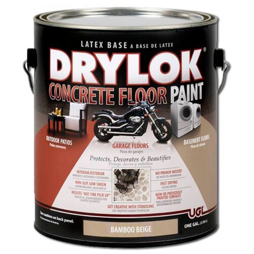 Краска для бетонных-гаражных полов на латексной основе Latex Concrete Floor Paint белая 3,78 л. Drylok