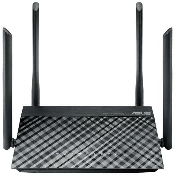 Wi-Fi роутер ASUS RT-AC1200 802.11abgnac 1167Mbps 2.4 ГГц 5 ГГц 4xLAN USB черный