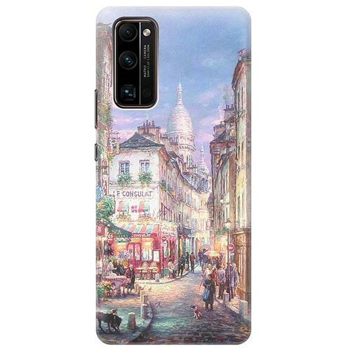 фото Re:pa чехол - накладка artcolor для honor 30 pro+ с принтом "пейзаж монмартра"