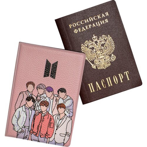 фото Обложка , экокожа, отделение для карт, отделение для паспорта, розовый keks