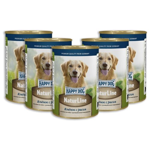 фото Влажный корм для собак Happy Dog NaturLine ягненок с рисом 5шт. х 400г