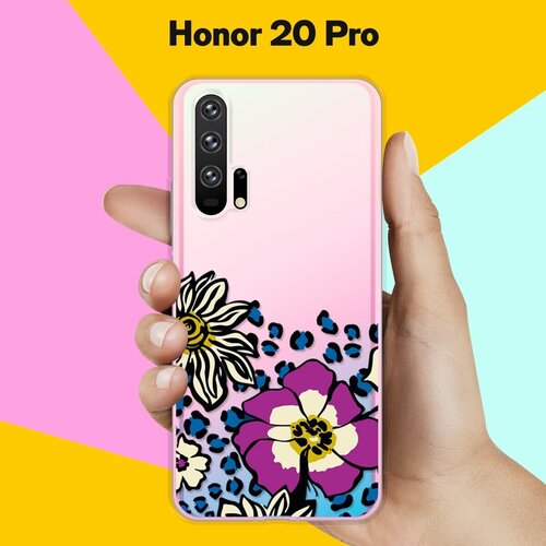 Силиконовый чехол Цветы с узором на Honor 20 Pro силиконовый чехол цветы с узором на honor 30