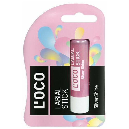 Купить Бальзам для губ L’OCO LABIAL STICK Серебристый блеск 4, 4 гр, L'OCO, розовый
