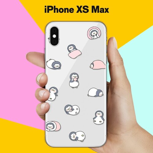 Силиконовый чехол Узор из пингвинов на Apple iPhone Xs Max силиконовый чехол цветной узор на apple iphone xs max