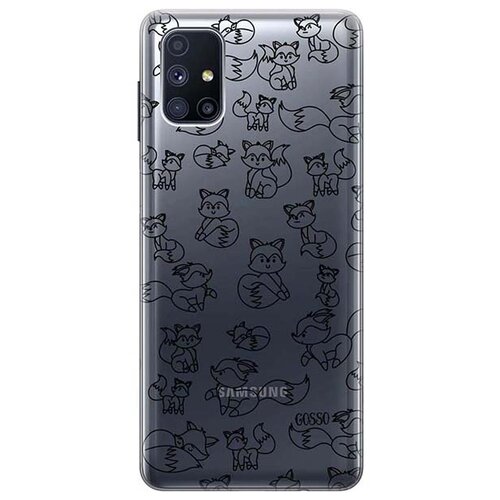 Ультратонкий силиконовый чехол-накладка ClearView 3D для Galaxy M51 с принтом Funny Foxes ультратонкий силиконовый чехол накладка clearview 3d для huawei y5p honor 9s с принтом funny foxes