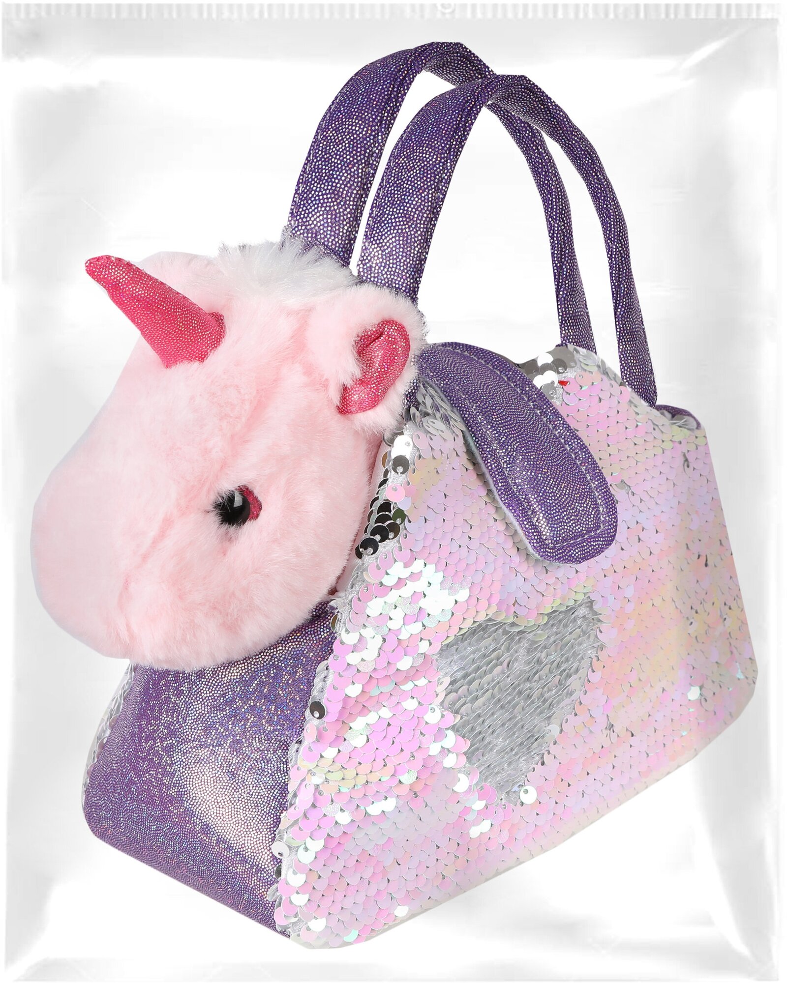 Мягкая игрушка Fluffy Family Единорог в сумочке, 18 см - фото №8