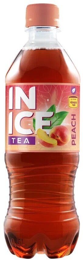 Напиток "Холодный черный чай "инайс (INICE)" со вкусом персика" безалкогольный негазированный, ПЭТ 0.5 (упаковка 12шт) - фотография № 2