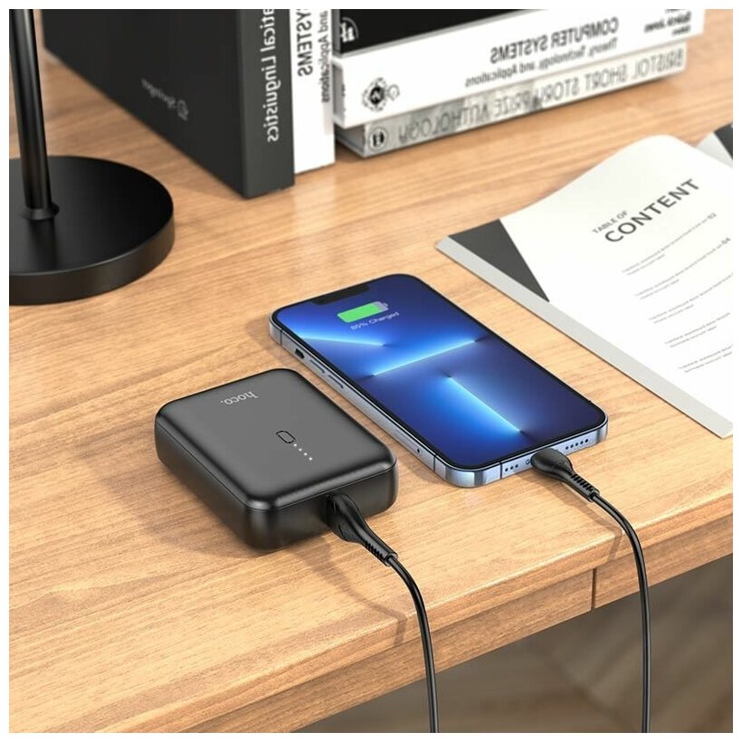 Повербанк карманный, внешний аккумулятор на 5000 mAh 18.5W USB Type-C 5V/2A, для зарядки телефона, планшета и смартфона