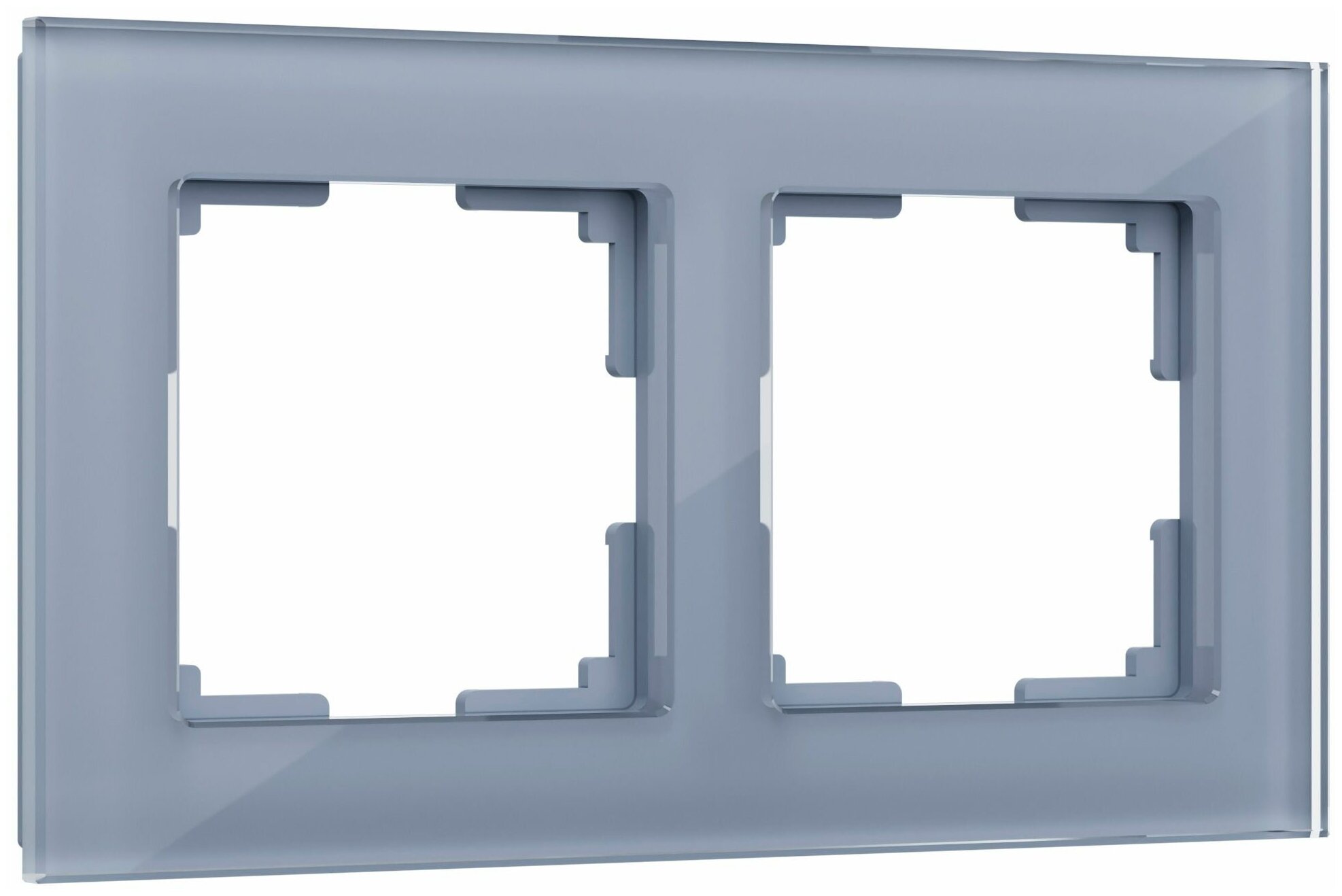 Рамка из стекла на 2 поста Werkel Favorit W0021115 серый