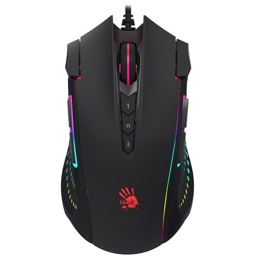 мышь проводная dexp hellscream black черный Мышь A4TECH Bloody J90s, игровая, оптическая, проводная, USB, черный [j90s black activated]