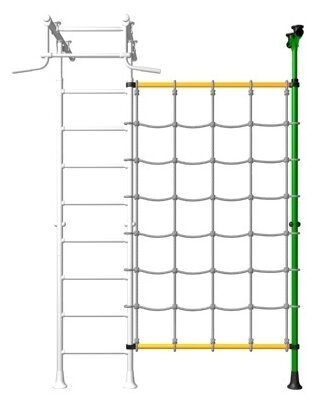 Стойка распорная Romana с канатным лазом, зеленый-желтый (ДСКМ-1-8.02-45)