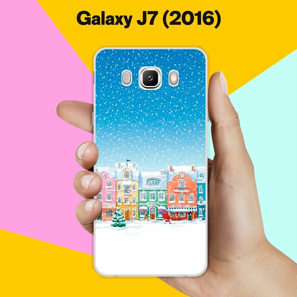 Силиконовый чехол на Samsung Galaxy J7 (2016) Снежный город / для Самсунг Галакси Джей 7 (2016)