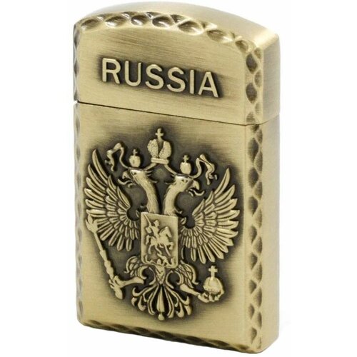 Зажигалка Россия газовая цвет бронза зажигалка москва кремль газовая цвет бронза