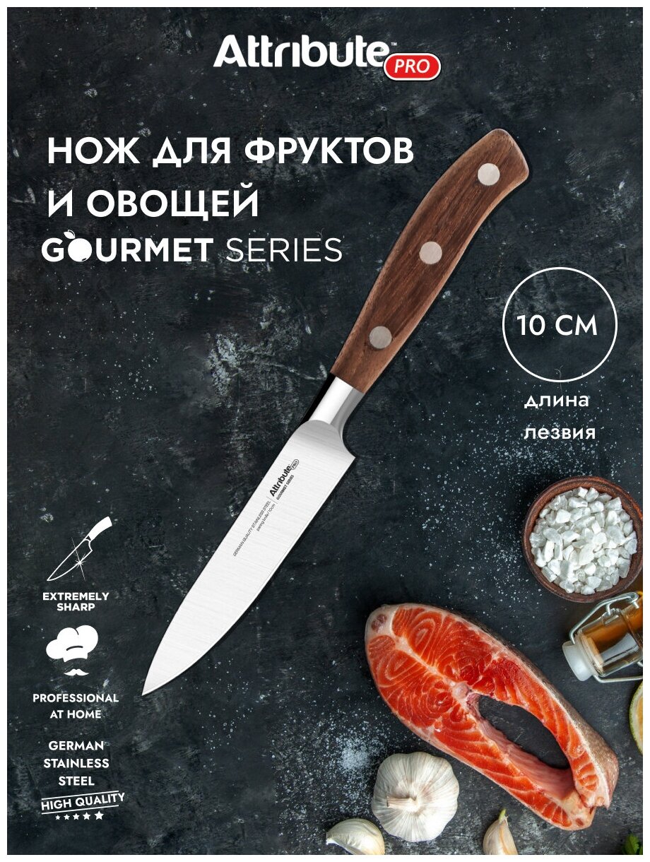 Нож для фруктов и овощей GOURMET 10см - фотография № 1