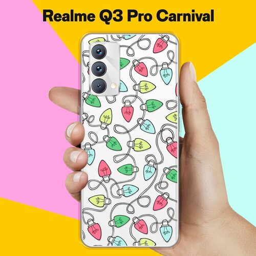 Силиконовый чехол на realme Q3 Pro Carnival Edition Гирлянда / для Реалми Ку 3 Про Карнивал силиконовый чехол на realme q3 pro carnival edition узор новогодний для реалми ку 3 про карнивал