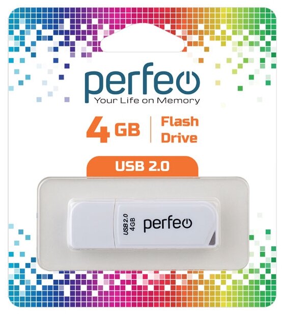 Perfeo USB Drive 4GB C10 White PF-C10W004