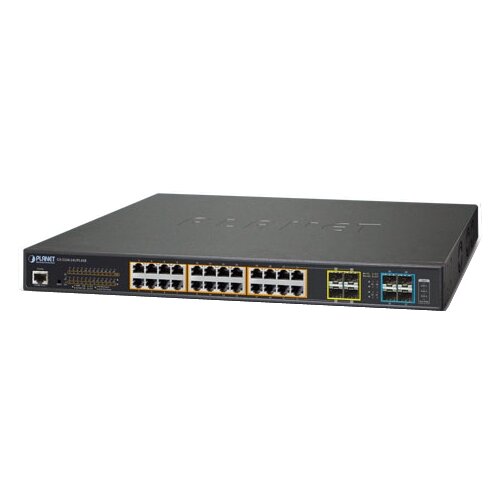 Planet GS-5220-24UPL4XR 24 port 10 100mbs poe switch passive poe with 1 uplink port power over ethernet switch adapter for wireless ap ip camera etc