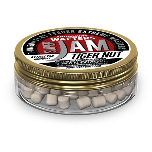 FFEM Бойлы нейтральной плавучести Jam Wafters Tiger Nut 7x10 (60шт) вафтерсы asv code wafters pineapple 10x7 мм ананас банка 50 мл 60 штук вафтерс бойлы насадочные нейтральные сбалансированные