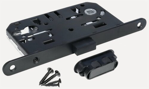 Изображение товара Замок магнитный Morelli под цилиндр, защелка дверная межкомнатная, фиксатор для двери, замок врезной M1885 BL, черный