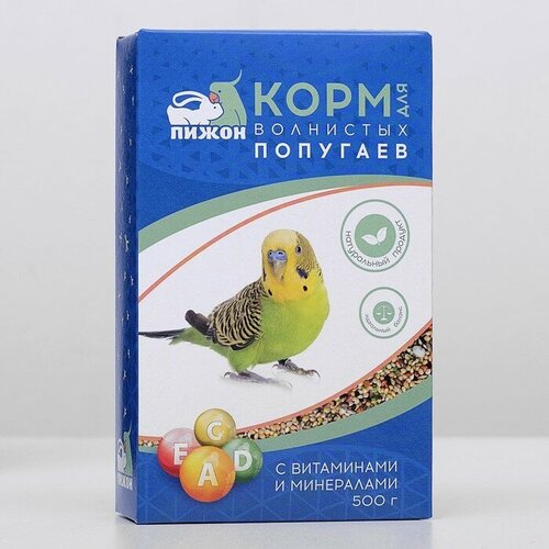 Корм Пижон для волнистых попугаев, с витаминами и минералами, 500 г