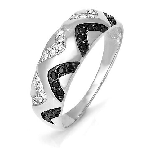 фото Серебряное кольцо кюз del'ta dс110684 с фианитом, размер 17 diamant-online