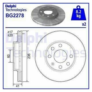 Тормозной диск передний DELPHI BG2278