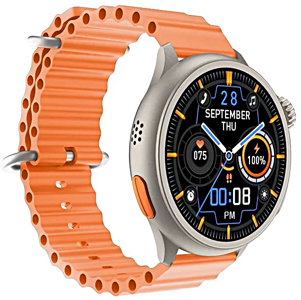Умные часы HW3 ULTRA MAX Smart watch 2023, Круглые смарт-часы спортивные, iOS, Android, 1.52 HD экран, Оранжевый, WinStreak