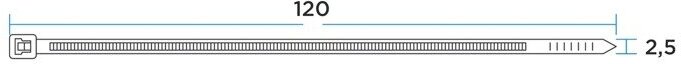 Хомут прочный нейлоновый (кабельная стяжка) 100 x 25 в упаковке 100 