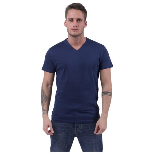 фото Мужская футболка sergio dallini с коротким рукавом и "v"образным вырезом sdt751-4-xxl navy-синий