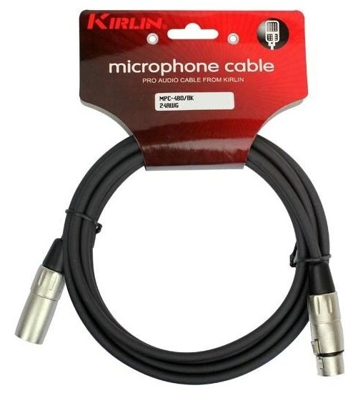 Микрофонный кабель, 6,5MM XLR MALE - XLR FEMALE, 6 метров Kirlin MPC-480/6m с металлическим штекером