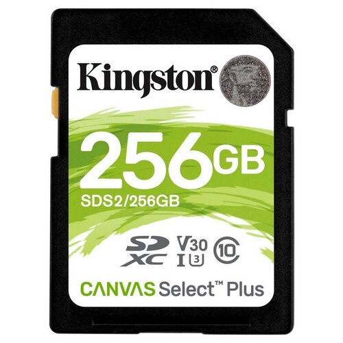 Карта памяти Kingston Canvas Select Plus SDXC UHS-I Cl10, SDS2/256Gb память micro secure digital card 256gb class10 kingston canvas select plus 100r cl10 uhs i card sd adapter [sdcs2 256gb]