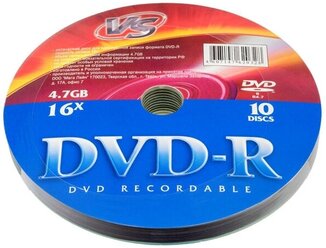 Диск VS DVD-R 4,7 GB 16x Shrink/10