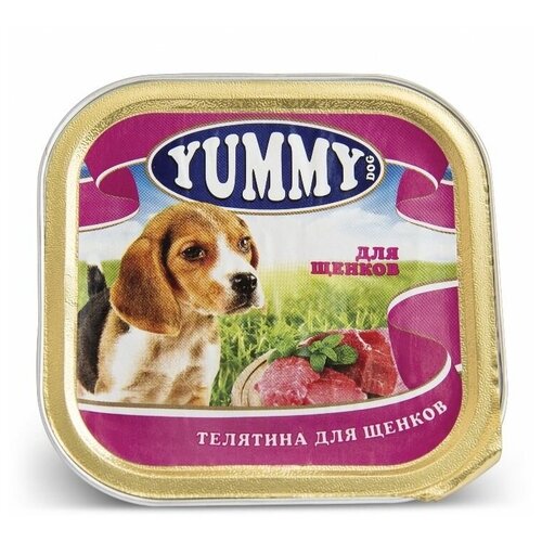 Yummy консервы для щенков, с телятиной, 100 г, 15 шт