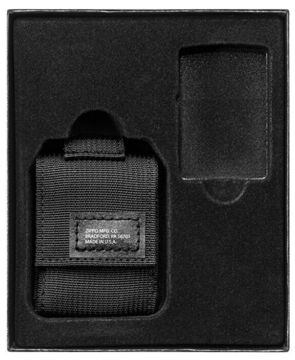 Подарочный набор ZIPPO 49402: зажигалка Black Crackle® и черный нейлоновый чехол - фотография № 5