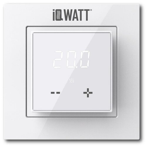 Терморегулятор IQWATT IQ THERMOSTAT D white (подходит в любую квадратную рамку другой ЭУИ) программируемый терморегулятор для теплого пола iqwatt iq thermostat d wi fi