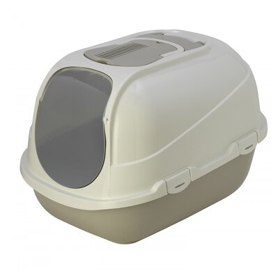 Moderna Туалет-домик Mega Comfy с совком и угольным фильтром, 65,7x49,3х47, теплый серый, 2,6 кг - фотография № 1