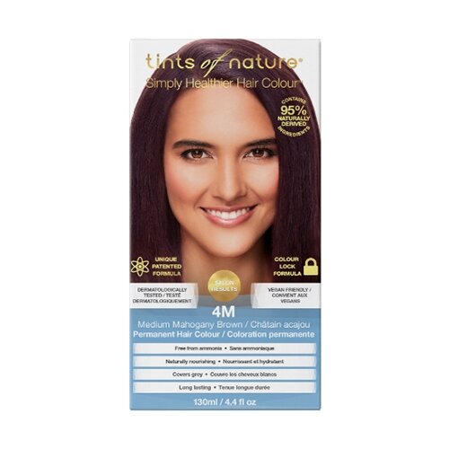Tints of Nature Стойкая гель-краска 4M средний шатен махагон 130 мл 2340₽