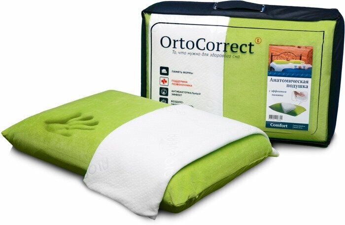 Подушка ортопедическая под голову Comfort ORTOCORRECT 60*40*13 - фотография № 1