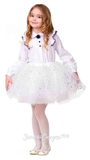 Батик Детская юбка-пачка Воздушная белая, рост 110-122 см 6077-батик