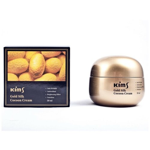 Kims, Крем антивозрастной для лица с протеинами кокона шелкопряда Gold Silk Cocoon Cream сыворотки для лица kims сыворотка антивозрастная для лица с протеинами кокона шелкопряда gold silk cocoon serum