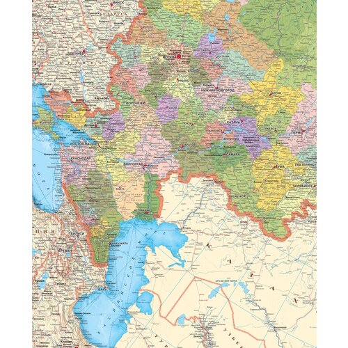 АГТ Геоцентр Настенная политико-административная карта России размер 1:3,7 млн./ 230х154