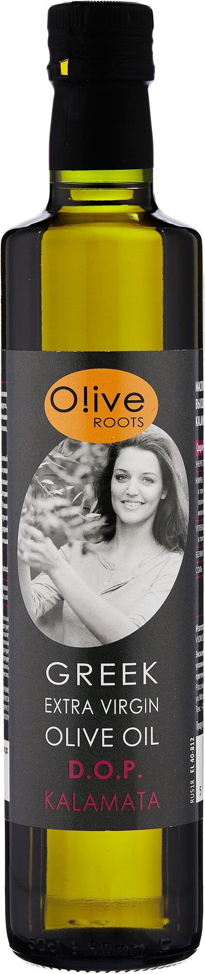 Масло оливковое Olive ROOTS нерафинированное высшего качества первого холодного отжима Экстра Вирджин Kalamata D.O.P, 500 мл