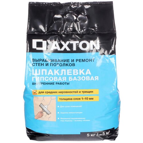 Шпаклёвка гипсовая базовая Axton 5 кг шпаклёвка гипсовая базовая axton 5 кг