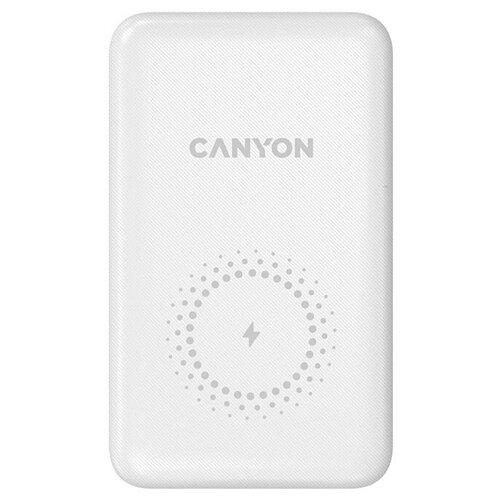 Внешний аккумулятор с функцией беспроводной зарядки Canyon PB-1001 10000 мАч до 18Вт USB Type-C USB Белый CNS-CPB1001W 219000₽