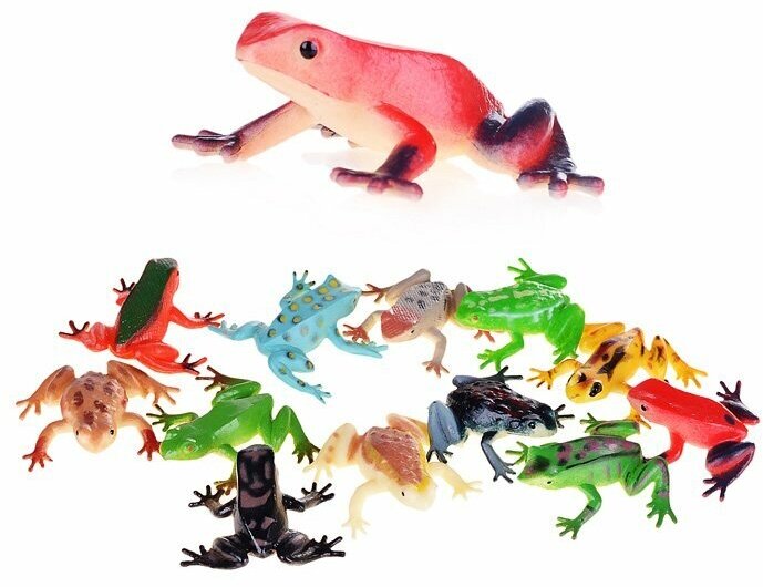 В мире животных набор игровых лягушек 12 штук 1toy - фото №5