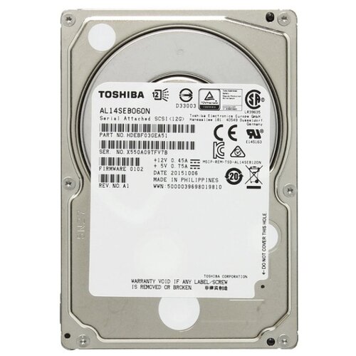 Жесткий диск Toshiba 600ГБ 25 10500RPM 128MB SAS 12 Gbs 1469000₽