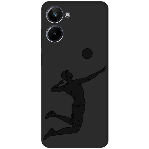 Матовый чехол Volleyball для Realme 10 4G / Рилми 10 4Г с 3D эффектом черный матовый чехол unicorn dab для realme 10 4g рилми 10 4г с 3d эффектом мятный