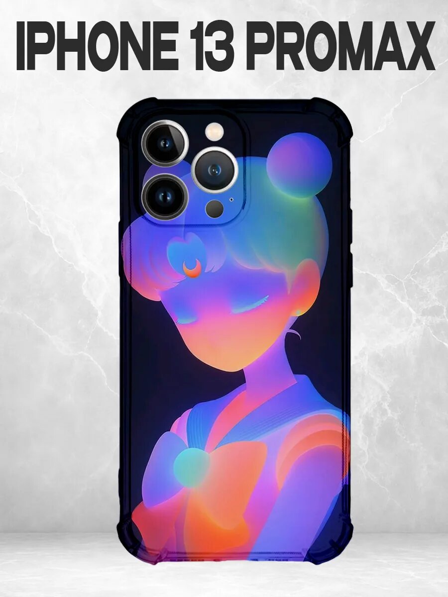 Чехол на iPhone 13 Pro Max с принтом Неоновая девушка с раду