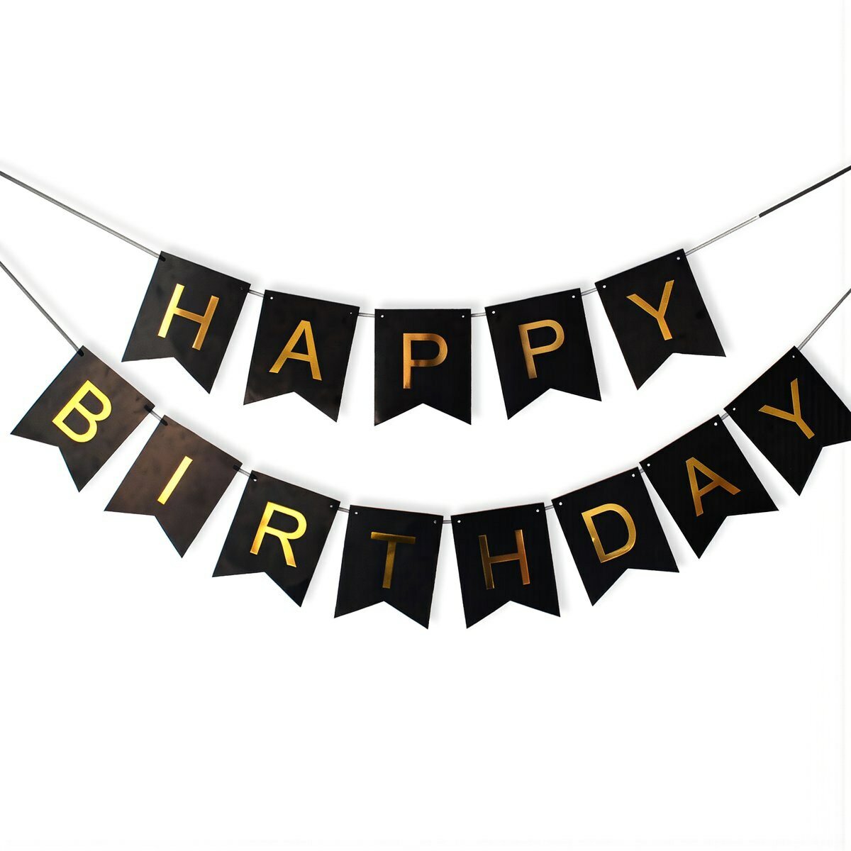 Баннер для дня рождения Happy Birthday золотой печати бумажный флаг гирлянда декор для праздничной стены домашняя вечеринка декор аксессуар